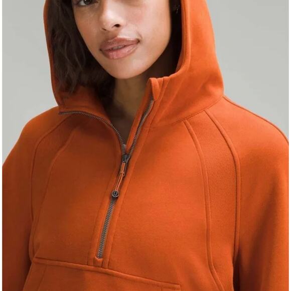 Lululemon Scuba Oversized Half Zip Hoodie M/L Burnt Orange NWT - Picture 2 of 6